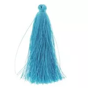 Pompon imitation soie 63-66 mm Turquoise x1