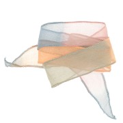 Ruban de soie 25 mm - Tie and dye - Camel - Kaki - Bleu x85cm|raw }}