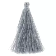 Pompon imitation soie 63-66 mm Gris x1
