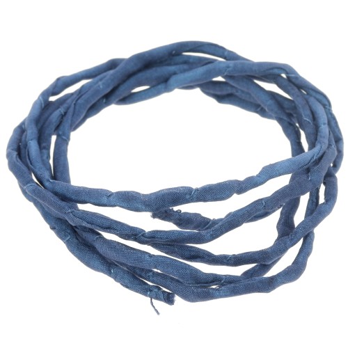 Cordon de soie 2 mm - Bleu nuit x1m