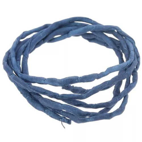 Cordon de soie 2 mm - Bleu nuit x1m