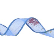 Rubans de soie 18 mm - motifs abstrait - Bleu royal x1m|raw }}