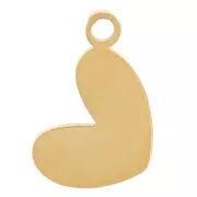 Breloque coeur 10x6.5 mm avec résine époxy - Acier inoxydable 316L Doré - Rouge