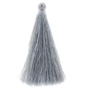 Pompon imitation soie 88-93 mm Gris x1