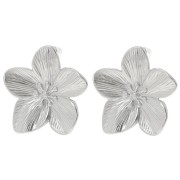 Boucles d'oreilles fleur de cerisier 30 mm - Acier inoxydable 304L x2
