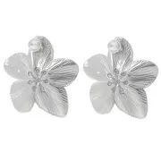 Boucles d'oreilles fleur de cerisier 30 mm - Acier inoxydable 304L x2