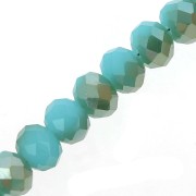Perles rondelles facettées - rondes aplaties -6x5 mm Aquamarine Opal Iris x40cm|raw }}