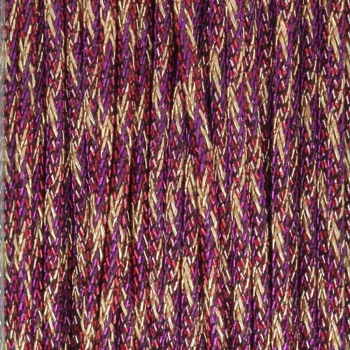 Fil nylon tressé métallisé 0.85 mm - Premium - Prune - Doré x10m