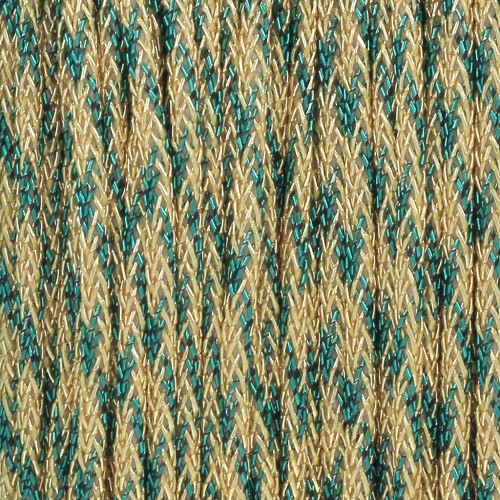 Fil nylon tressé métallisé 0.85 mm - Premium - Doré - Vert émeraude x10m