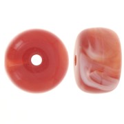 Perles rondelles gros trous 14.5x9 mm en acrylique - Terracotta marbré x20|raw }}