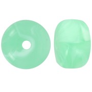 Perles rondelles gros trous 14.5x9 mm en acrylique - Vert clair marbré x20