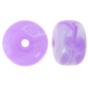 Perles rondelles gros trous 14.5x9 mm en acrylique - Lilas marbré x20