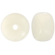 Perles rondelles gros trous 14.5x9 mm en acrylique - Beige marbré x20