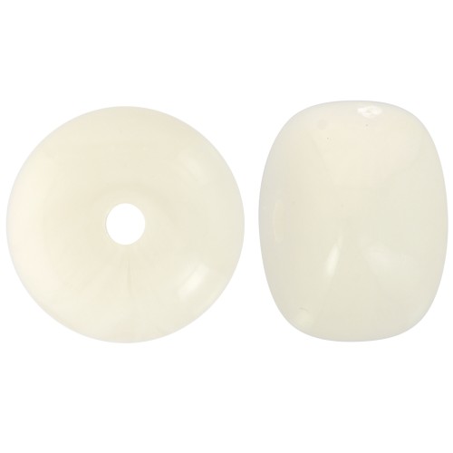 Perles rondelles gros trous 14.5x9 mm en acrylique - Beige marbré x20
