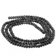 Perles rondelles aplaties facettées 3x2 mm en pierre gemme - Spinelle noire x38cm|raw }}