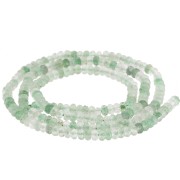 Perles rondelles aplaties facettées 3x2 mm gemme - Strawberry Quartz Vert x39cm|raw }}