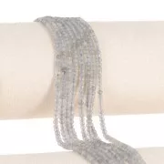 Perles rondelles aplaties facettées 3x2 mm en pierre gemme - Labradorite x39cm