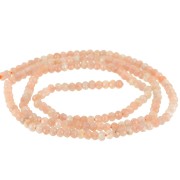 Perles rondelles aplaties facettées 3x2 mm pierre gemme Pierre de lune Peach x39cm|raw }}