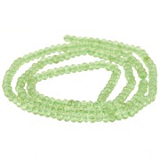 Perles rondelles aplaties facettées 3x2 mm en pierre gemme - Peridot x39cm|raw }}