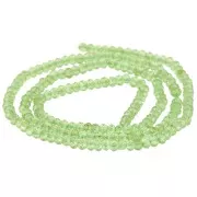 Perles rondelles aplaties facettées 3x2 mm en pierre gemme - Peridot x39cm