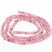 Perles rondelles aplaties facettées 3x2 mm en pierre gemme - Tourmaline Rose x39cm|raw }}