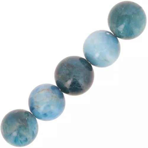 Perles rondes 10 mm pierre gemme - Apatite x5