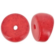 Perles séparateurs tubes incurvés - 12x8 mm en acrylique - Rouge pailleté x6|raw }}