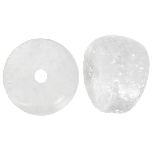 Perles séparateurs tubes incurvés - 12x8 mm en acrylique - Transparent pailleté x6