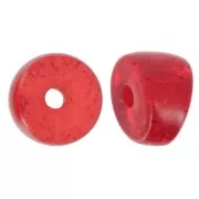 Perles séparateurs tubes incurvés - 8x6 mm en acrylique - Rouge pailleté x6