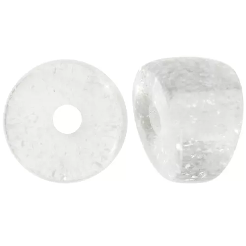 Perles séparateurs tubes incurvés - 8x6 mm en acrylique - Transparent pailleté x6