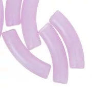 Perles tube incurvé en acrylique translucide 33x8mm - Lilas marbré nacré x6