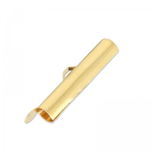 Embout pour tissage de perles rocailles & Delica Miyuki 25 mm doré à l'or fin x1