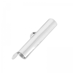 Embout pour tissage de perles rocailles & Delica Miyuki 25 mm argenté x1
