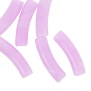 Perles tube incurvé 19x5 mm en acrylique opaque - Lilas marbré x10