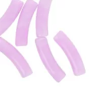Perles tube incurvé 19x5 mm en acrylique opaque - Lilas marbré x10