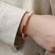 Perles tube incurvé en acrylique opaque 19x5 mm - Lilas marbré x6