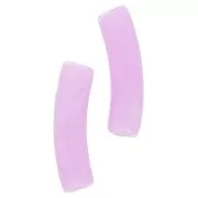 Perles tube incurvé 19x5 mm en acrylique opaque - Lilas marbré x10
