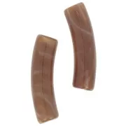 Perles tube incurvé 19x5 mm en acrylique opaque - Marron marbré x10