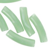 Perles tube incurvé 19x5 mm en acrylique translucide - Lichen marbré x10