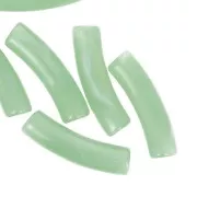 Perles tube incurvé 19x5 mm en acrylique translucide - Lichen marbré x10