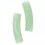 Perles tube incurvé en acrylique translucide 19x5 mm - Lichen marbré x10