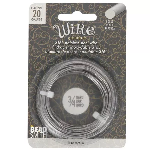 Fil rond 0.81 mm dur - Acier inoxydable 316L x6m