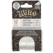 Fil de cuivre rond texturé 0.81mm semi dur - Argenté anti-ternissement x13.7m