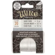 Fil de cuivre rond texturé 0.81mm semi dur - Argenté anti-ternissement x13.7m