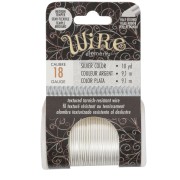 Fil de cuivre rond texturé 1.02 mm semi dur - Argenté anti-ternissement x9.1m