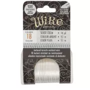 Fil de cuivre rond texturé 1.02 mm semi dur - Argenté anti-ternissement x9.1m