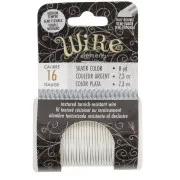 Fil de cuivre rond texturé 1.29 mm semi dur - Argenté anti-ternissement x7.3m