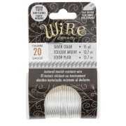 Fil de cuivre rond torsadé 0.81mm semi dur - Argenté anti-ternissement x13.7m