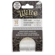 Fil de cuivre rond torsadé 0.81mm semi dur - Argenté anti-ternissement x13.7m