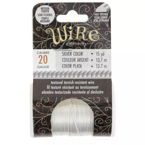 Fil de cuivre rond torsadé 0.81mm semi dur - Argenté anti-ternissement x13.7m